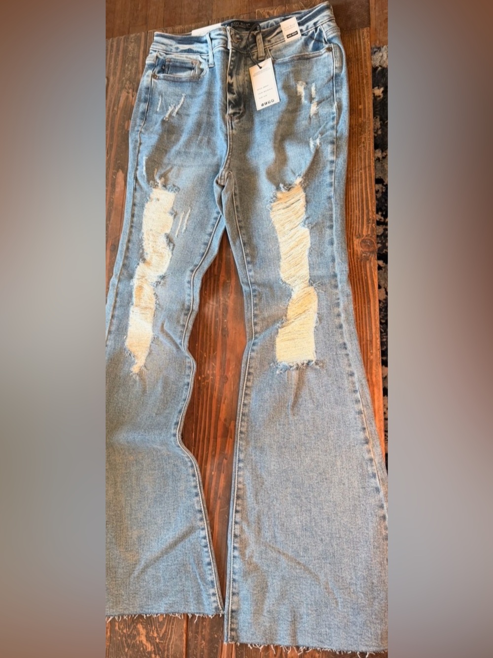 Judy Blue Light Blue Ripped Skinny Jeans